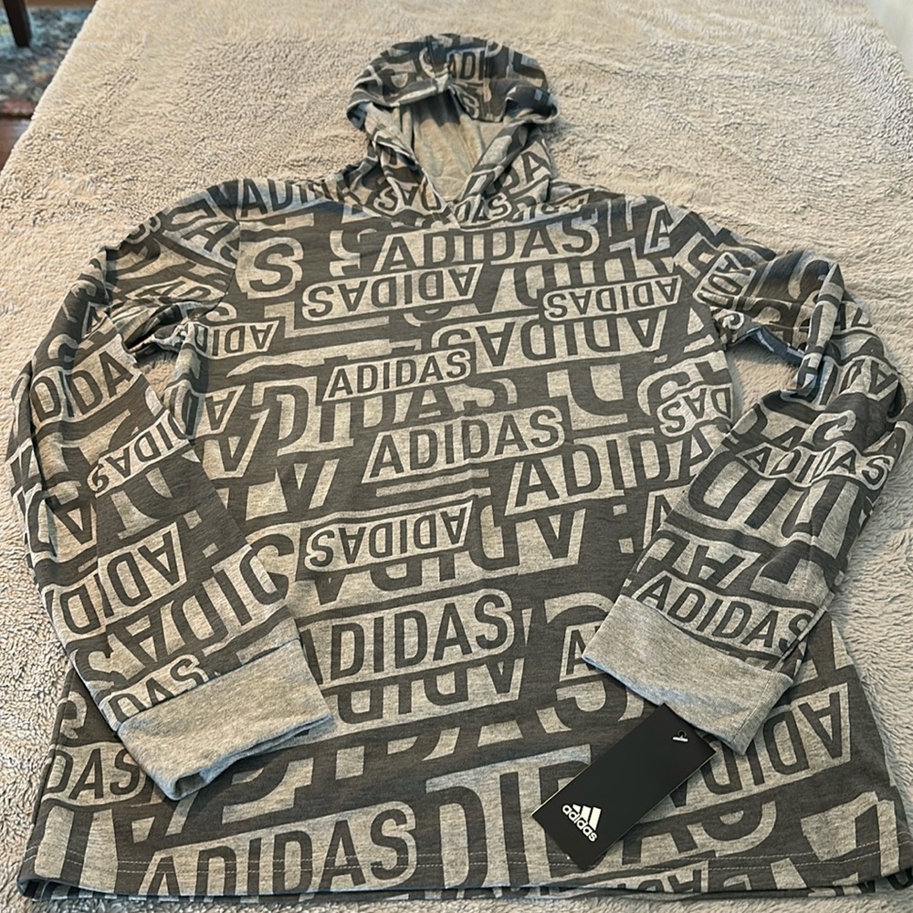 NWT Adidas Hooded Long Sleeve T-Shirt